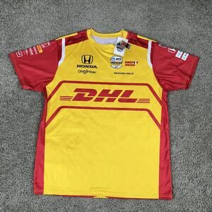 Andretti Autosport Shirt Mens Medium Yellow IndyCar Racing Romain Grosjean DHL